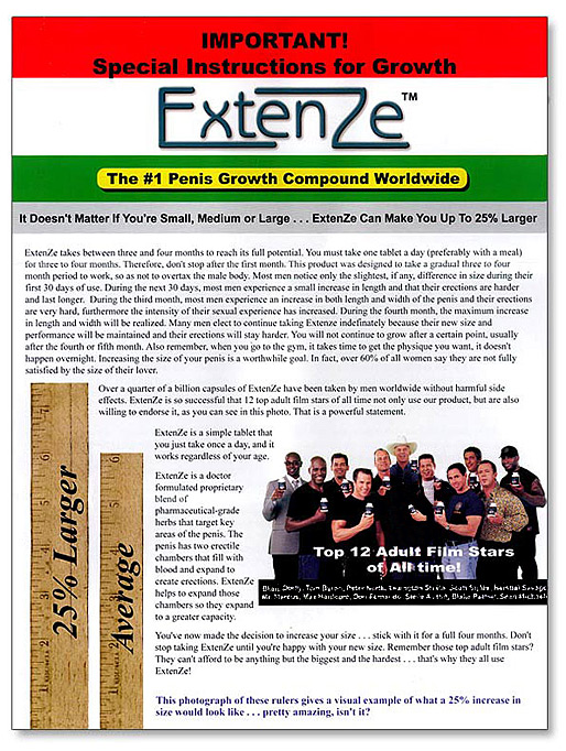 Extenze Advertisment