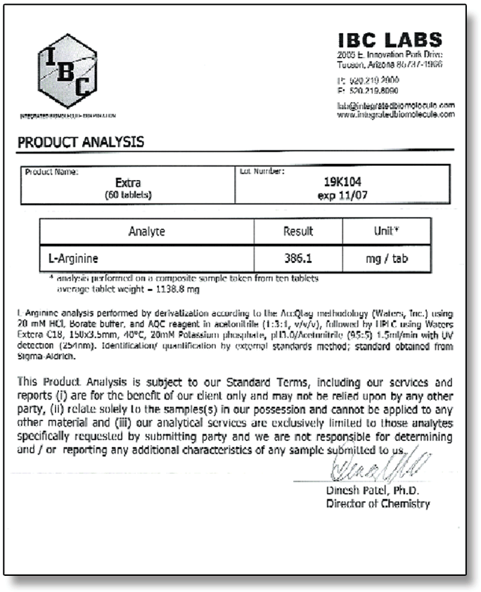 Extra Male Enhancement Lab Report